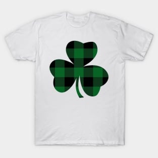 St. Patrick's Day Buffalo Green Plaid Lucky Shamrock T-Shirt